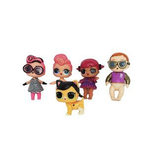LOL Surprise Doll Lot of 5 Dolls Glitter Bubble Includes Cat